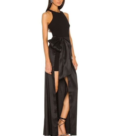 LIKELY Mena Bow High Low Gown in Black NWT REVOLVE Size 12 Dress Formal - Picture 2 of 4